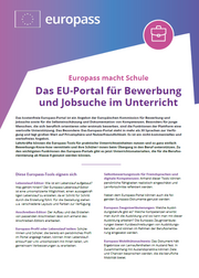 erste Seite des Infoblattes "Europass macht Schule"