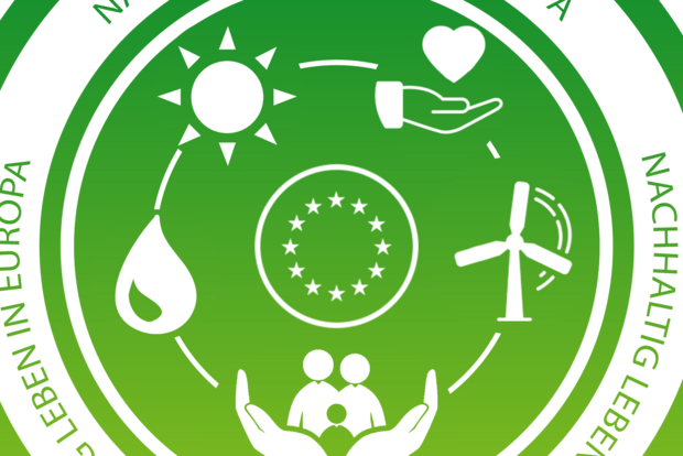 Logo mit Kreislaufsymbolik