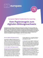 Erste Seite des Infoblattes European Digital Credentials for Learning