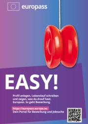 rotes Jojo vor lila Farbverlauf