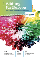 Cover des Journals mit bunter großer Blüte