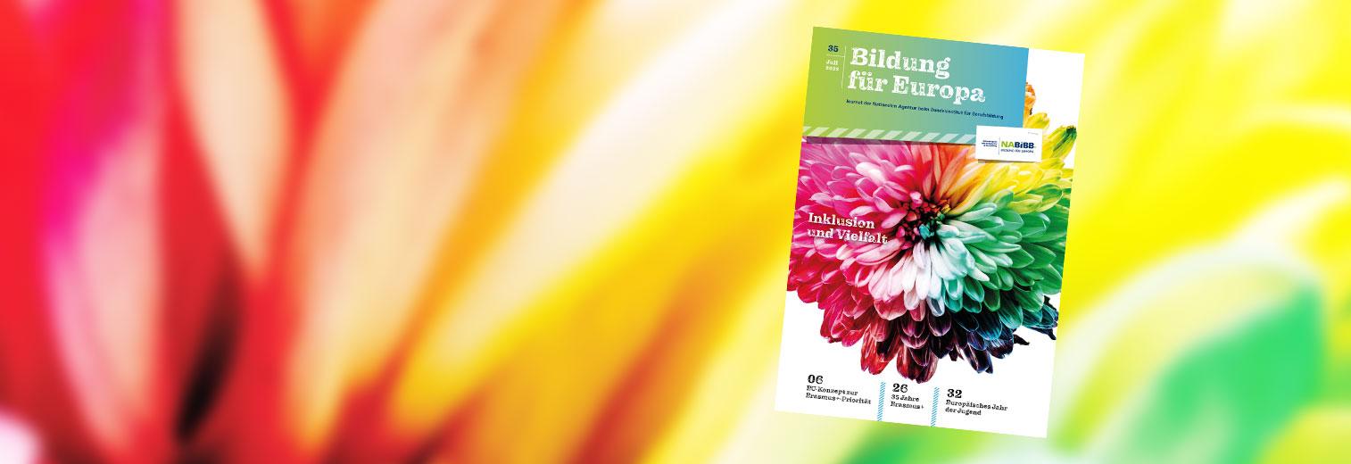 Cover Journal mit bunter Blüte und Titel