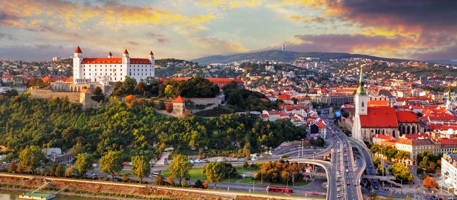 Blick auf die Stadt Bratislava in der Slowakei