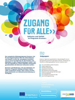 bunte Farbwolke mit Schriftzug Zugang für alle