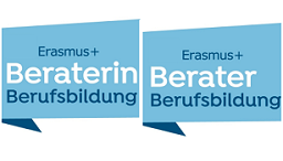 Label Erasmus+ Beraterin Berufsbildung und Label Erasmus+ Berater Berufsbildung