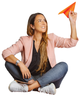 Newsletter paper flyer in one hand